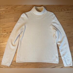 Charter Club Luxury Cashmere Turtleneck Sweater XL Butter Yellow PRISTINE